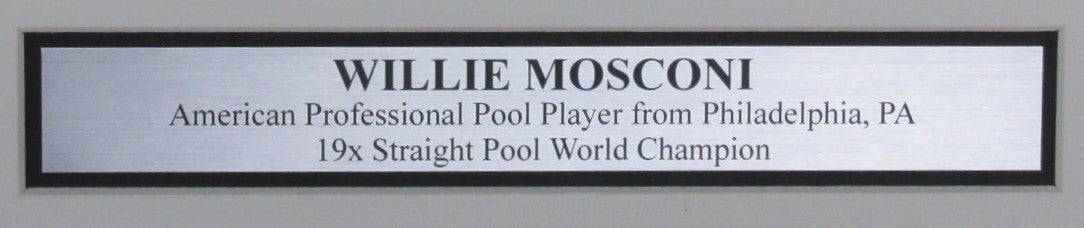 Willie Mosconi Signed/Inscribed 8x10 Photo Collage Pool Player Framed JSA 190835