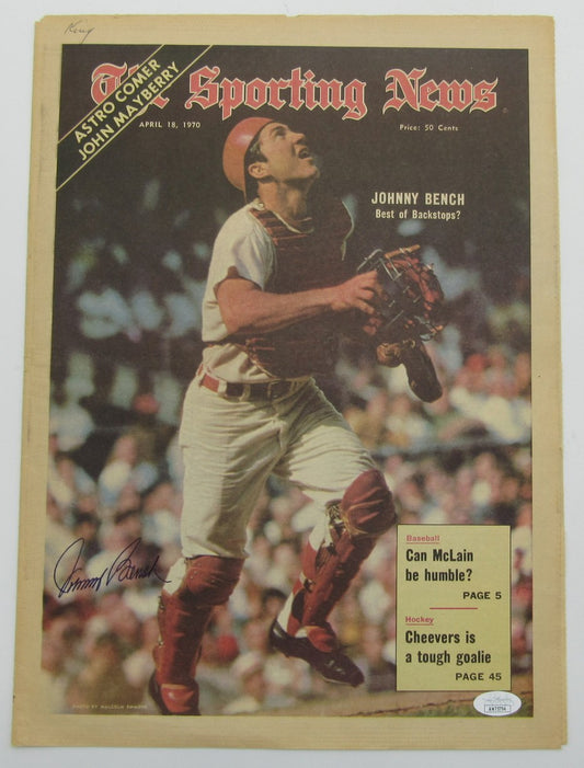 Johnny Bench HOF Signed/Autographed April 18, 1970 Sporting News Reds JSA 192912