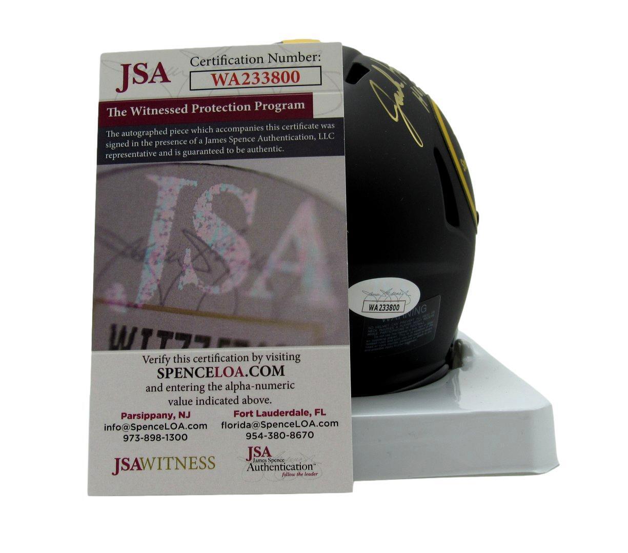 Jack Ham HOF Autographed Black Mini Eclipse Football Helmet Steelers JSA