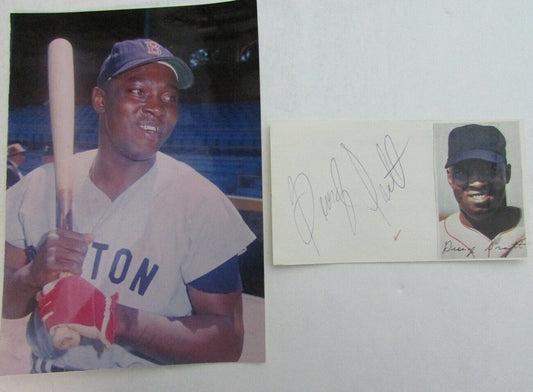 George Scott 1967 Boston Red Sox Signed 3x5 Index Card with 5x7  Photo 158522