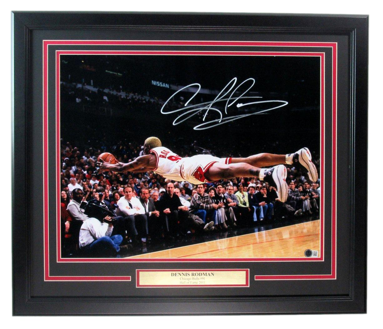 Dennis Rodman HOF Signed/Auto 16x20 Photo Chicago Bulls Framed Beckett 190352