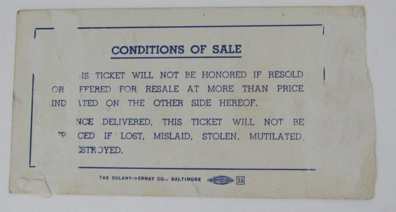 1955 Duke vs. Navy College Football Game Ticket Stub at Memorial Stadium