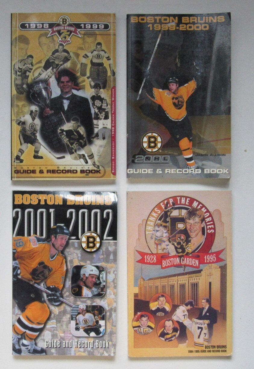 Lot of (8) Boston Bruins Media/Press Guides (1988, 1991, 1994, 1998-2001) 181311