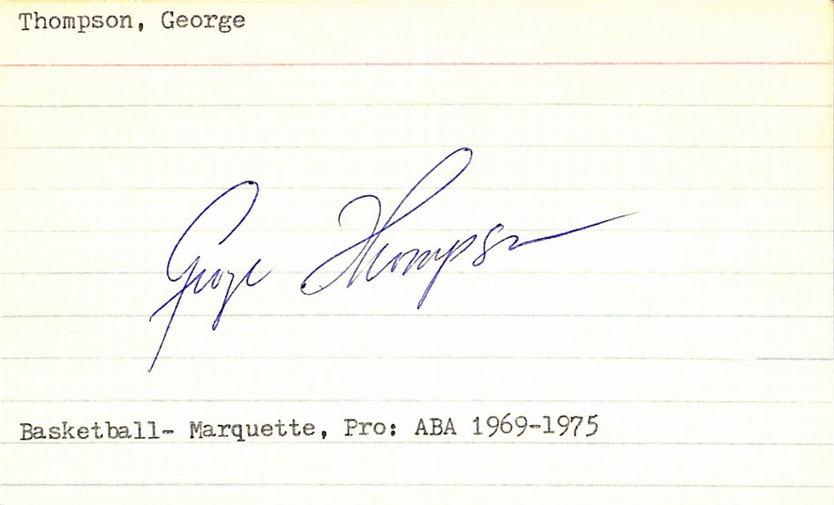 George Thompson Memphis Tams ABA Signed/Autographed 3x5 Index Card  189472