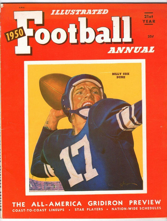 1950 Illustrated Football Annual Magazine Billy Cox Duke 130631