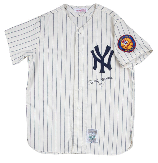 Mickey Mantle Signed Inscribed Mitchell and Ness Jersey Yankees 1952  JSA 157153