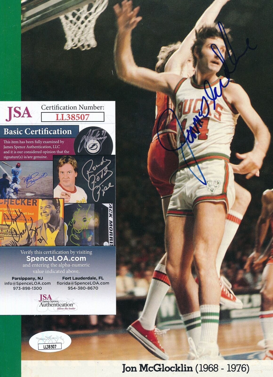 Jon McGlocklin Milwaukee Bucks Signed/Auto 8x10 Magazine Photo JSA 157540