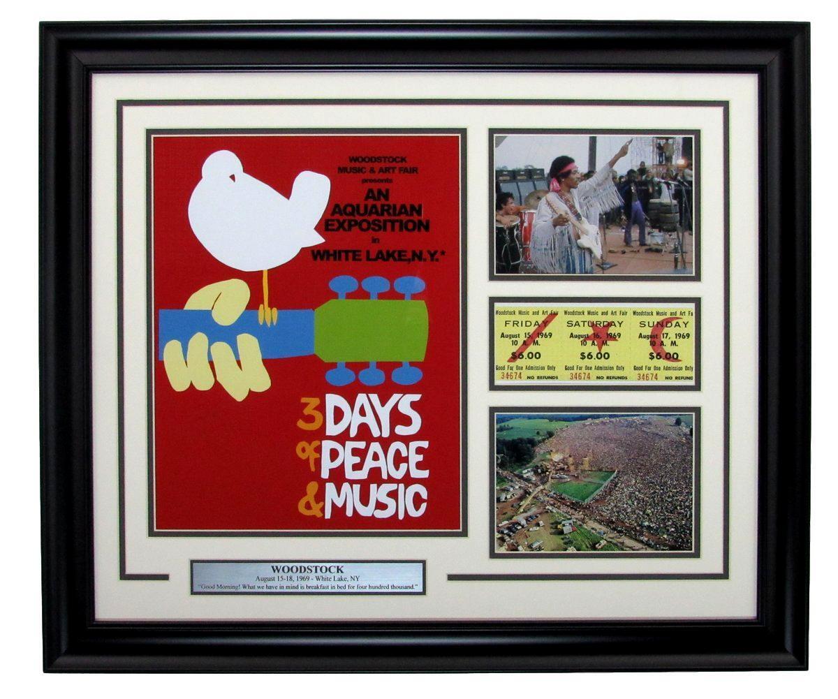 Woodstock "3 Days of Peace & Music" Framed Collage