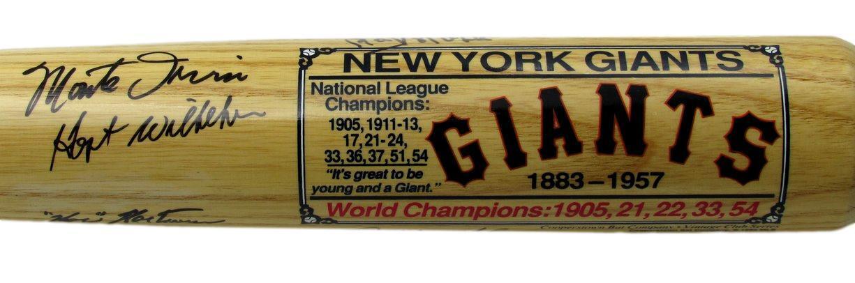 NY Giants Multi-Autographed by 11 Cooperstown Baseball Bat Irvin Wilhelm 179699