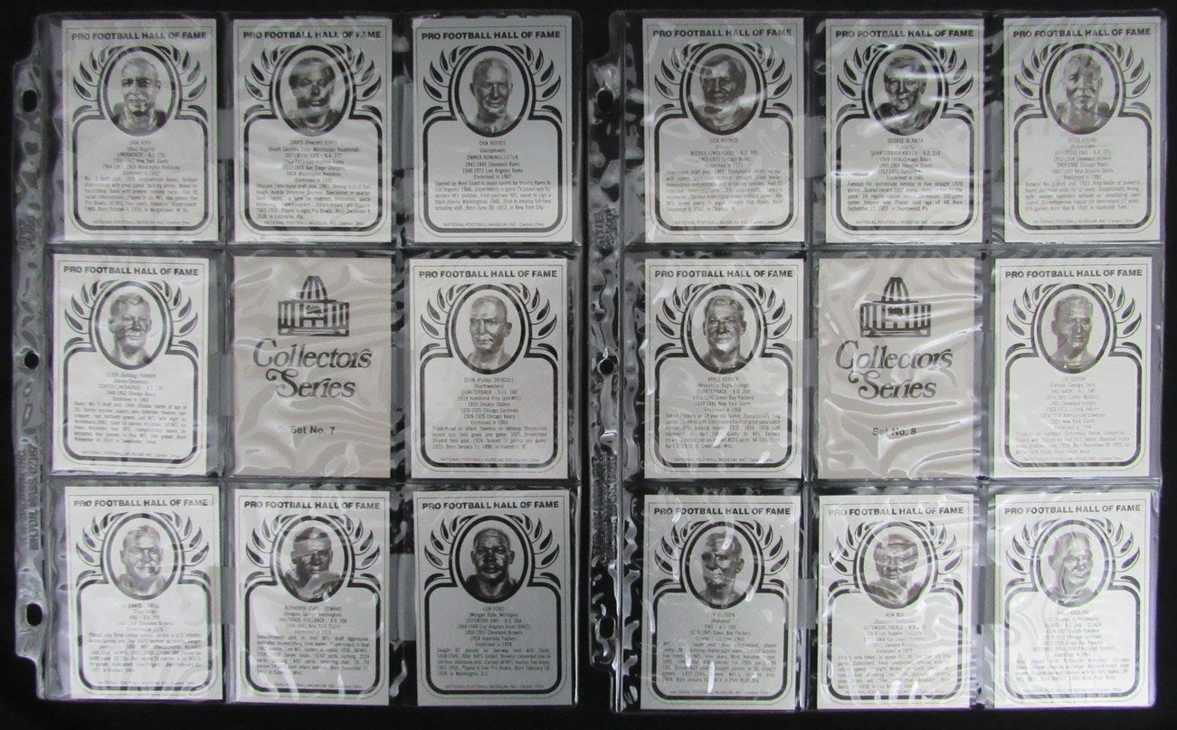 Pro Football Hall of Fame Metallic Card Set Series 1-11 88 Cards w/Binder 167389