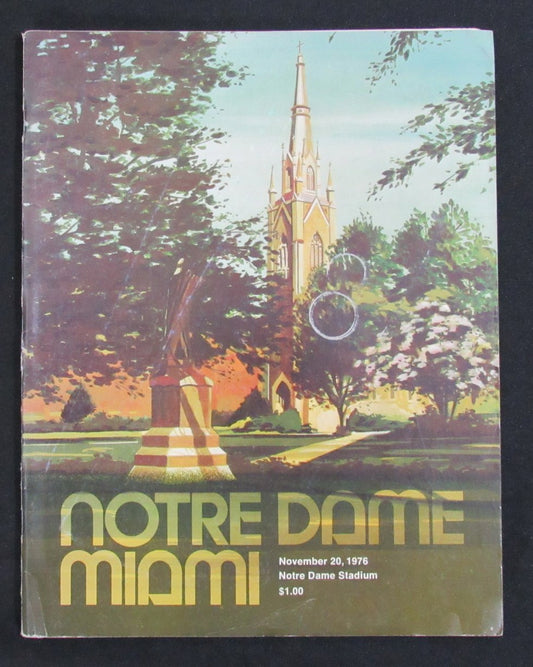 11/20/1976 Notre Dame vs. Miami College Program 185800