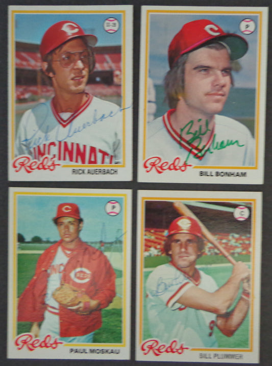 Lot of (4) Cincinnati Reds Autographed 1978 TOPPS Baseball Cards 183169