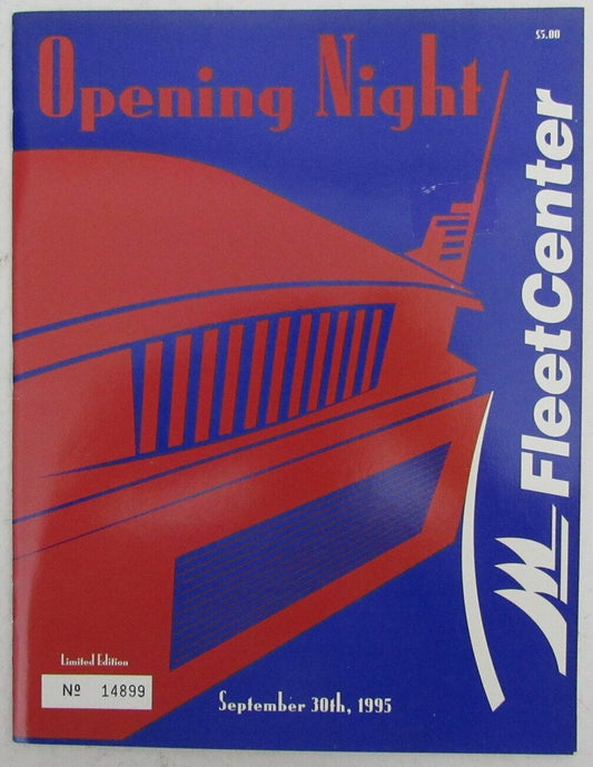 1995 Fleet Center Grand Opening Full Ticket and Program Boston Bruins 177104