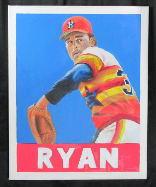 Nolan Ryan 24"x30" Canvas Hand Painted Acrylic Original One of a Kind 176227