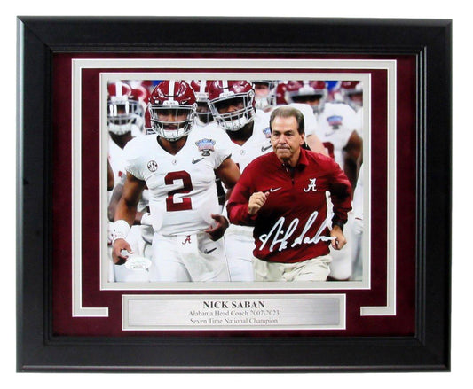 Nick Saban Signed/Autographed 8x10 Photo Alabama Coach Framed JSA 189986