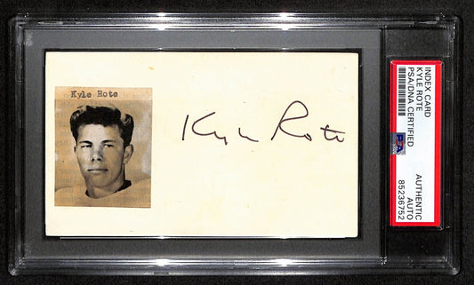 Kyle Rote Signed/Auto 3x5 Index Card New York Giants PSA/DNA 189023