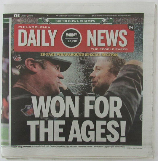 Philadelphia Eagles Daily News Newspaper Super Bowl LII Champs Mint  2018 139980