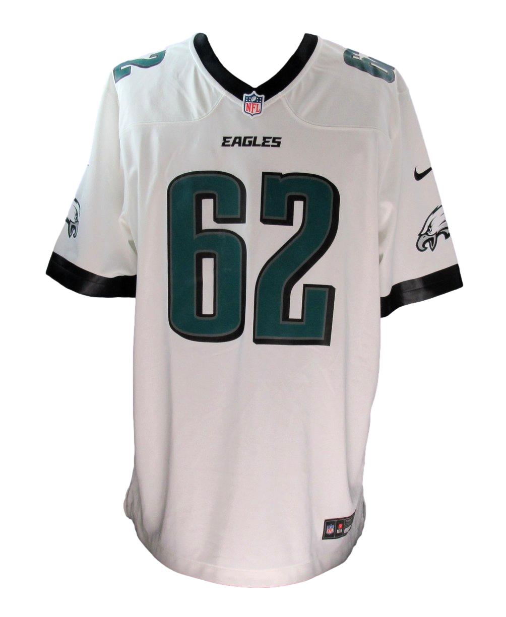 Jason Kelce Signed White Nike Replica Football Jersey Eagles PSA/DNA 190421