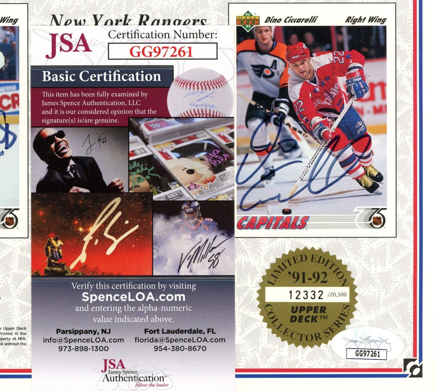 1991-92 Washington Capitals Upper Deck Team Set Signed by 6 JSA 180875