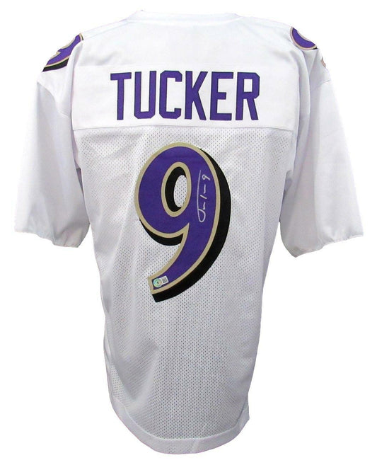 Justin Tucker Signed/Autographed Ravens White Custom Jersey Beckett 164217