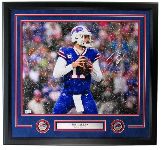 Josh Allen Autographed  16x20 Framed Photo Buffalo Bills Beckett 193040