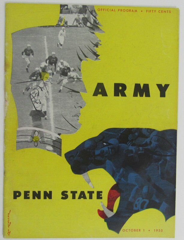1955 Army vs. Penn State Nittany Lions Football Program 137647