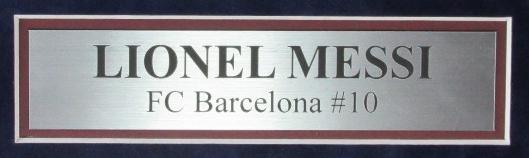 Lionel Messi Signed/Autographed FC Barcelona Soccer Jersey Framed Beckett 190099