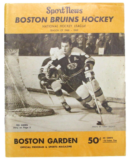 1968-69 Boston Bruins at Boston Garden NHL Program No Scorecard