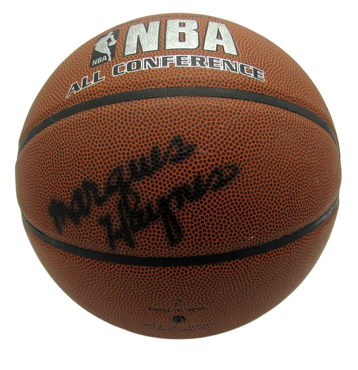 Marques Haynes HOF Signed Globetrotters Spalding Basketball Beckett 151447