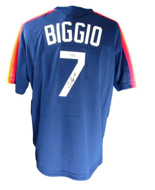 Craig Biggio HOF Autographed Mitchell & Ness Navy Jersey Astros PSA/DNA 177086