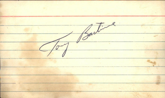 Tony Bartirome Pittsburgh Pirates d.2018 Signed/Auto  3x5 Index Card 162628