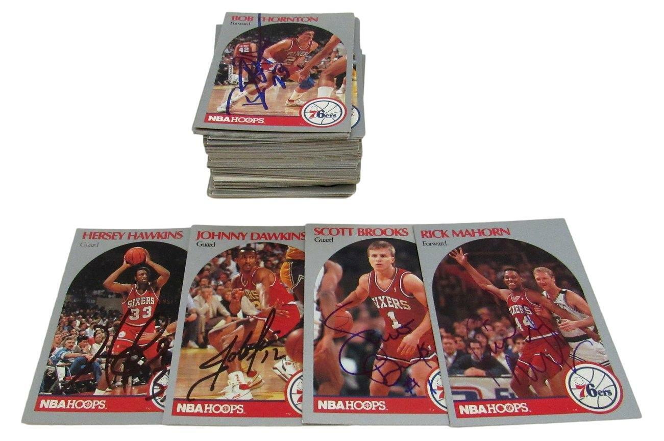 Lot of 97 - Signed/Autographed 1990 NBA Hoops Basketball Trading Cards 158880