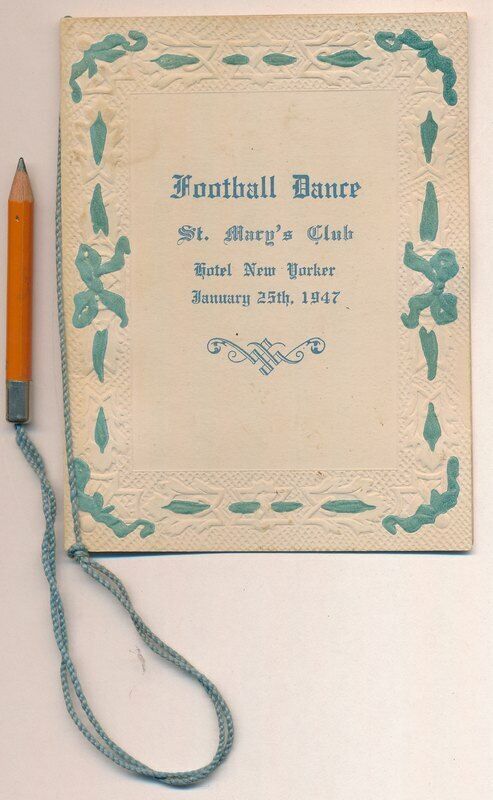 1947 St. Mary's Club Football Dance Vintage Dance Card 142161