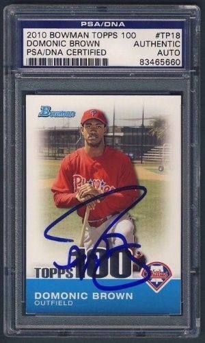 Domonic Brown Phillies 2010 Bowman Topps #18 Signed Rookie Card PSA/DNA 83465660