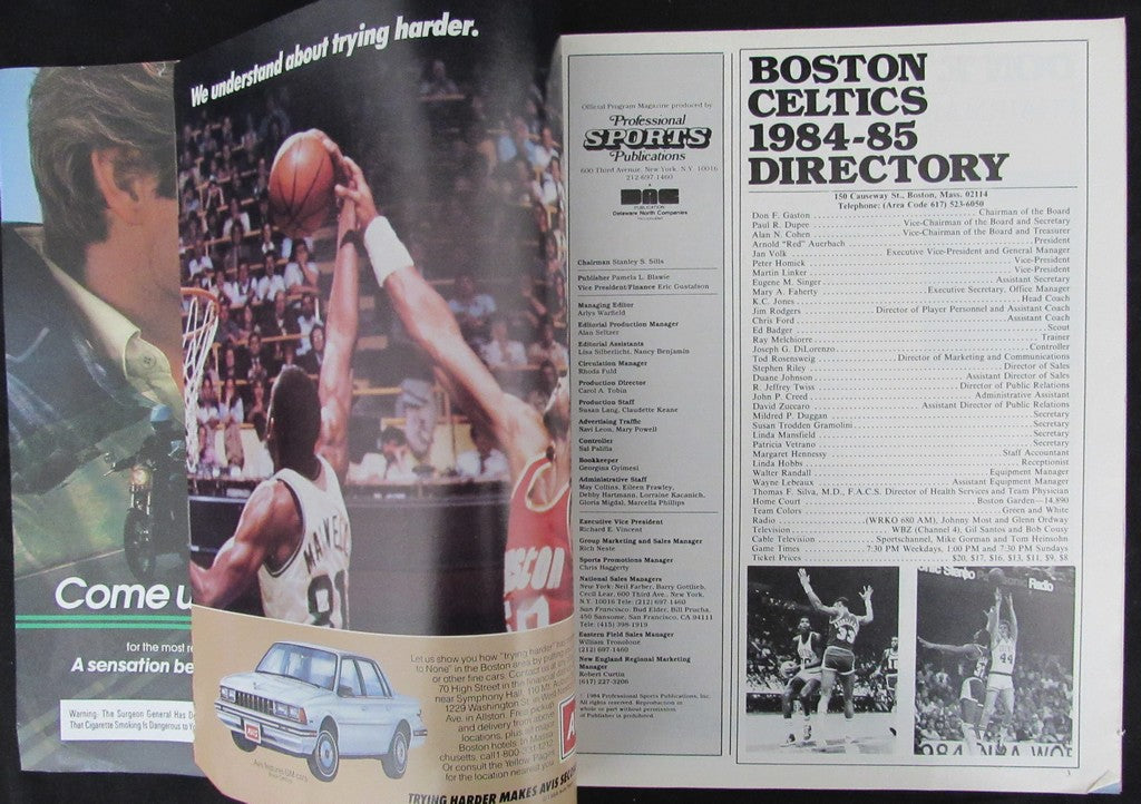 1984-85 hoop NBA Game Program Larry Bird 186117