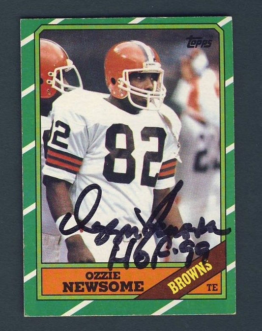 Ozzie Newsome Cleveland Browns Tight End Signed 1986 Topps Card 127463