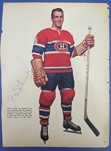 Henri Richard Canadiens Autographed/Signed Magazine Page 126281