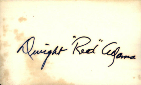 Red Adams Los Angeles Dodgers d.2017 Signed/Autographed 3x5 Index Card 162627