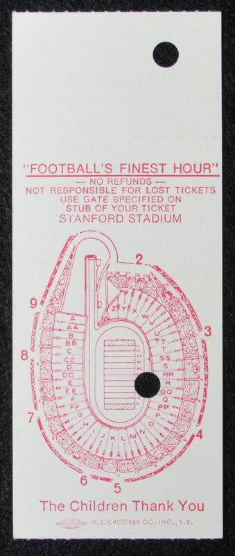 1980 East vs. West Shrine Game Ticket Stub Stanford Stadium HOF Stephenson