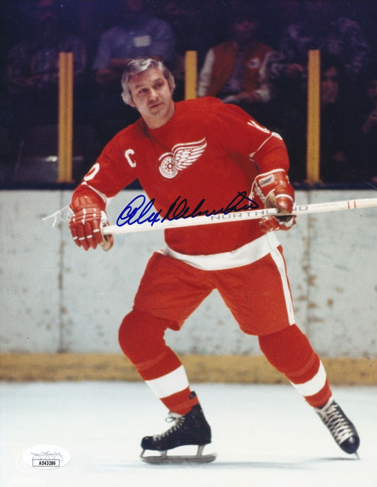 Alex Delvecchio Autographed 8x10 Photo Detroit Red Wings JSA