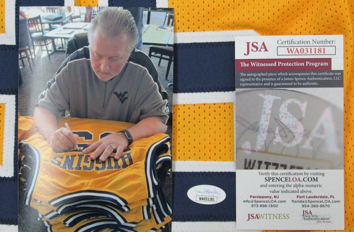 Bob Huggins Univ of West Virginia Signed Custom Basketball Jersey JSA 165873