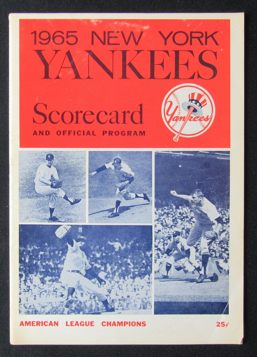 1965 New York Yankees vs. Detroit Tigers Scorecard & Program Mantle/Maris 183850