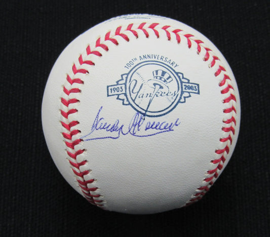Sandy Alomar Signed/Auto Yankees 100th OML Baseball MAB 187046