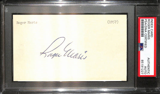 Roger Maris Signed/Auto 3x5 Index Card New York Yankees PSA/DNA 187227