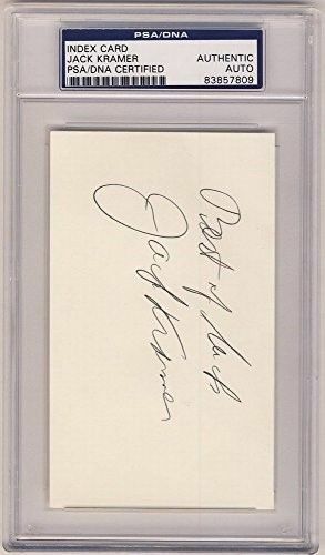 Jack Kramer Tennis Signed/Slabbed 3X5 Cut PSA/DNA 132115