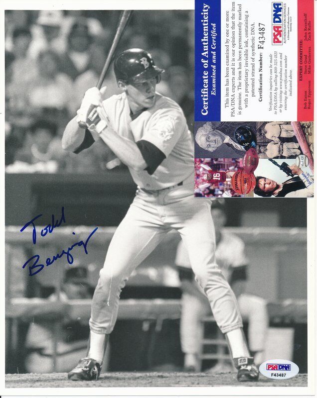 Todd Benzinger Red Sox Signed/Autographed 8x10 Photo PSA/DNA 138359