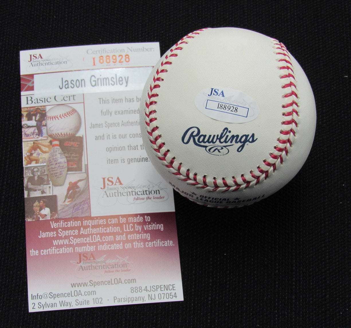 Jason Grimsley Signed/Auto Yankees 100th OML Baseball JSA Inscr 186628