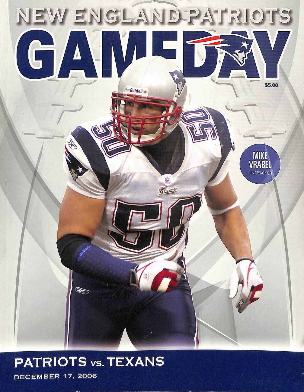 2006 12/17 Patriots vs. Texans Football NFL Game Program Tom Brady 178332