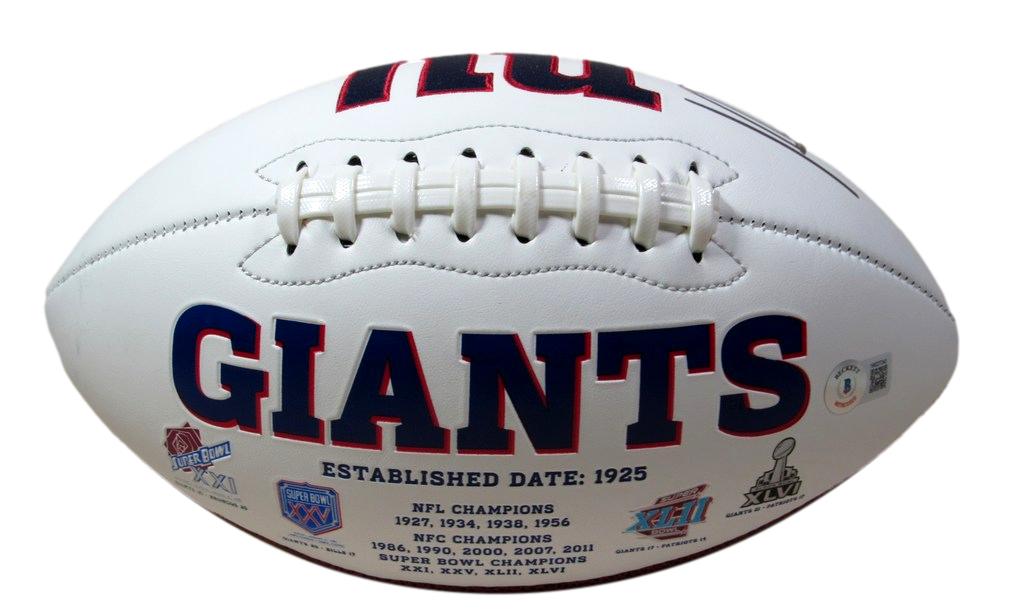 Tommy DeVito Autographed Logo Football Giants Beckett 184888