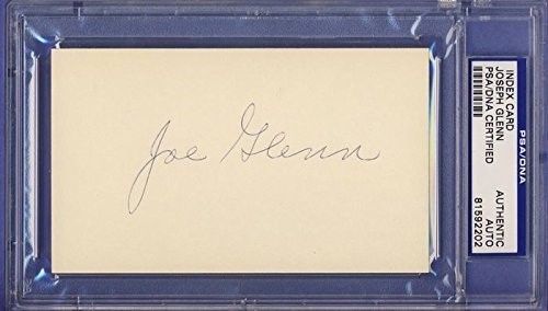 JOSEPH GLENN Yankees Signed 3x5 Index Card PSA/DNA